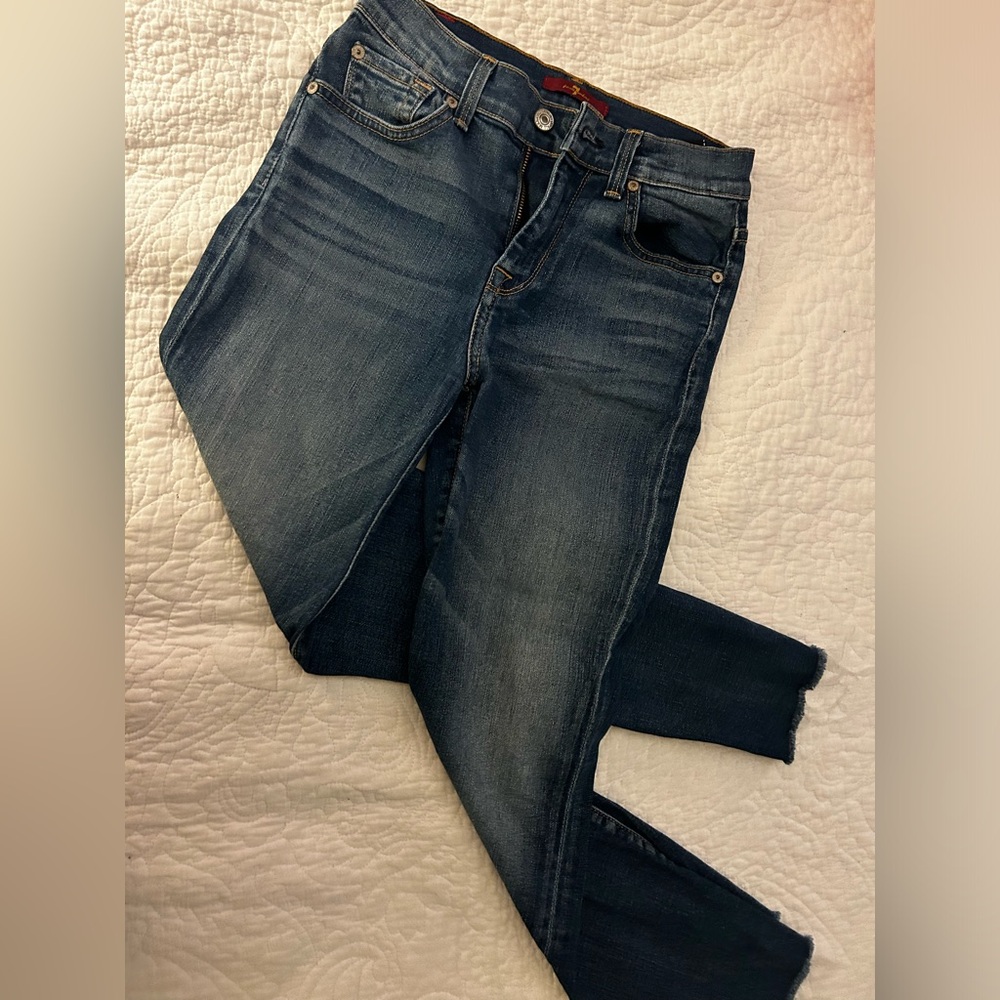 7 For All Mankind Blue fitted Jeans with Stretch